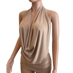 Silver Backless Drape Halter Top or Dress Pick Your SIZE and - Etsy