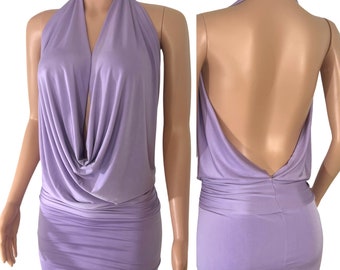 Robe ou haut dos nu drapé violet lavande Choisissez votre taille et votre couleur - 2XS à la taille Plus - Made in USA