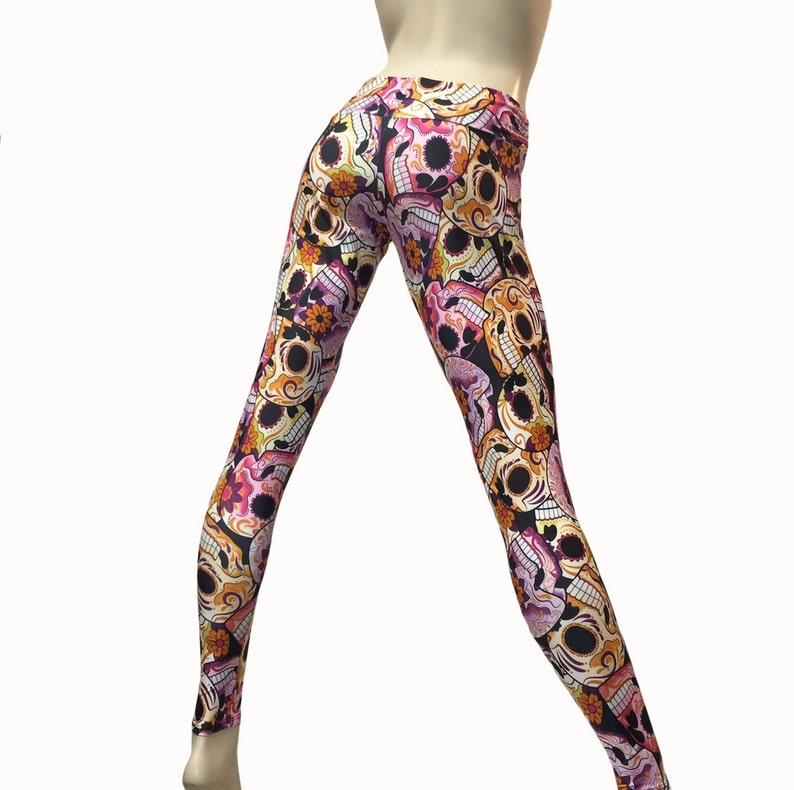 Yoga Pants Workout Clothes Hot Yoga Sugar Skull Skull Etsy