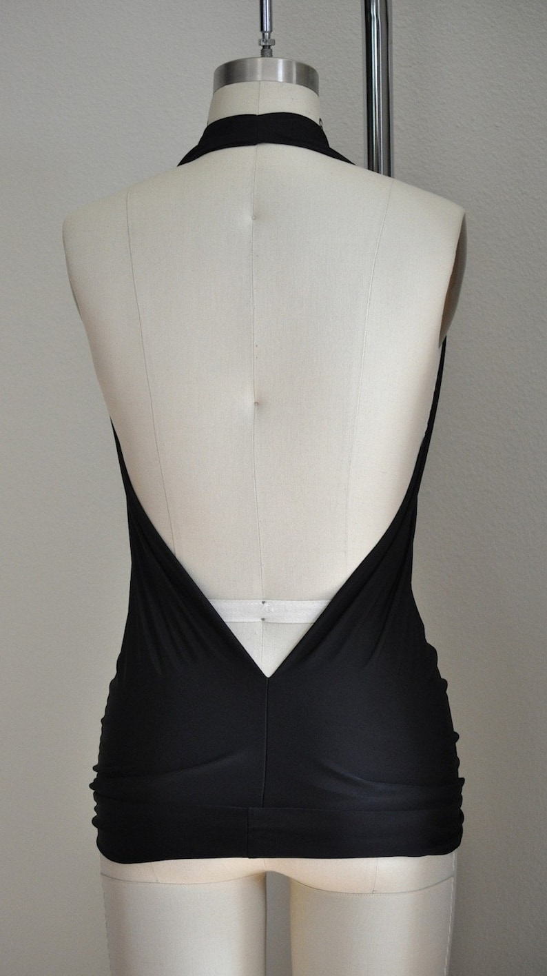 Black Backless Drape Halter Top or Dress Pick Your SIZE and COLOR 2XS through Plus Size Made in USA image 2