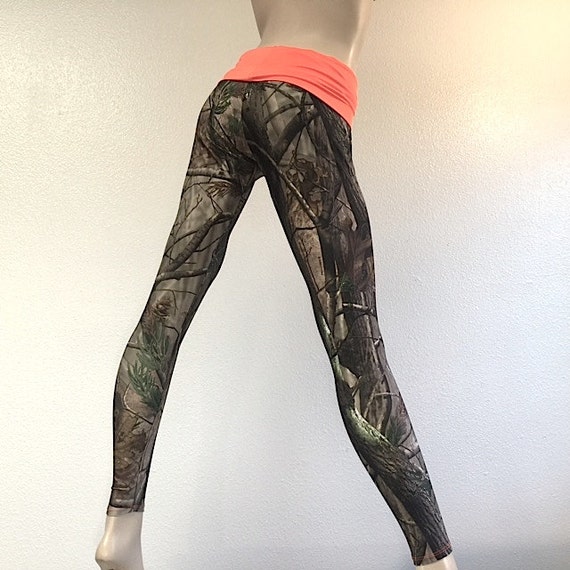 Camo Pants Camouflage Yoga Fitness Legging Fold Over Low/high Rise