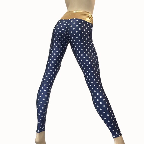 Super Hero Pants Blue Star Pants Gold 