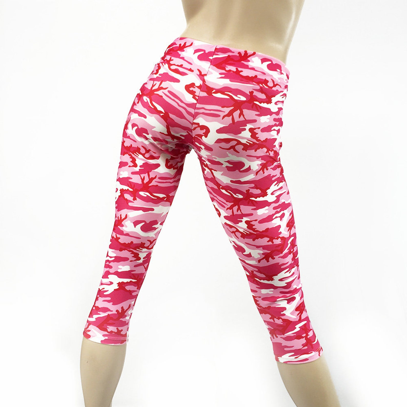 Pink Camo Yoga Pants Camo Legging Capri Pink white Etsy India