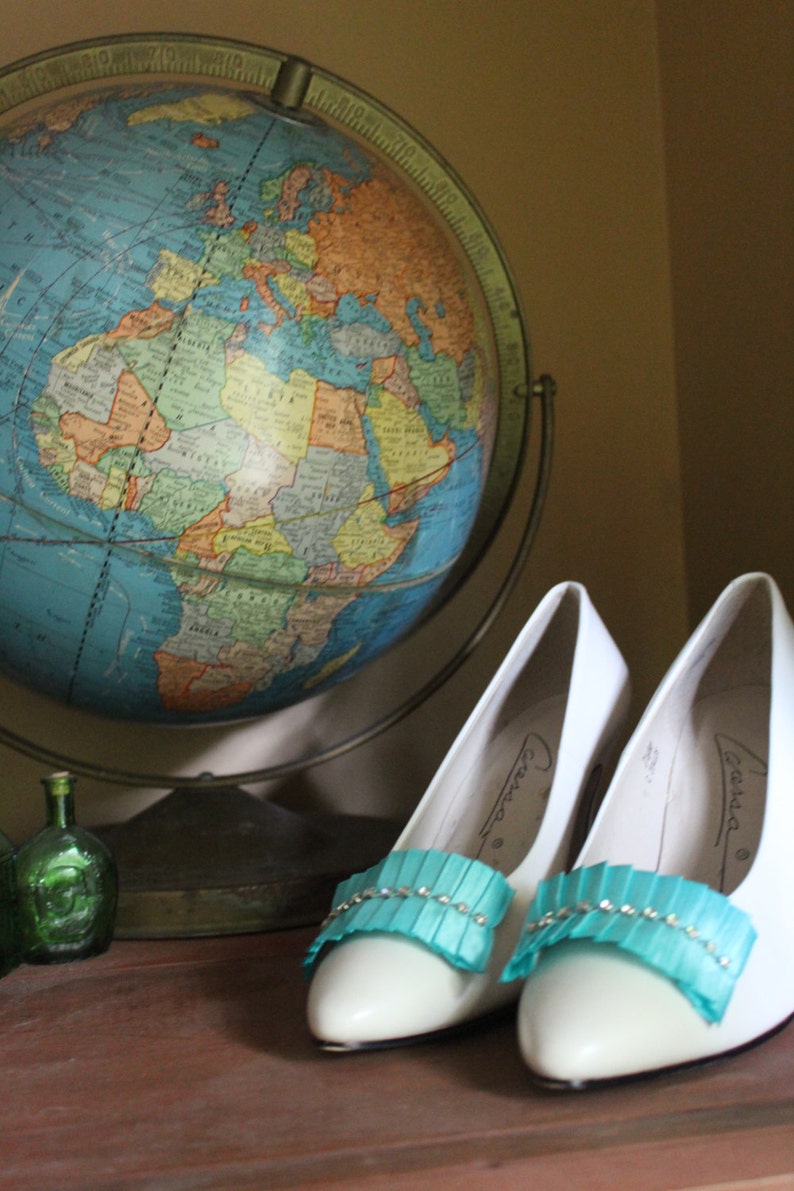 Tiffany Aqua Blue Rhinestone shoe clips a something blue Etsy