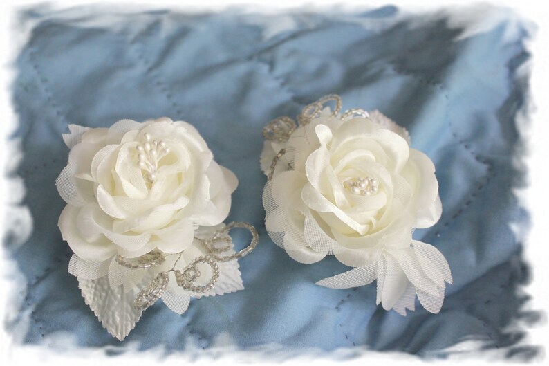 Rosa Vintage Style Rose and Bead Shoe Clips - Etsy