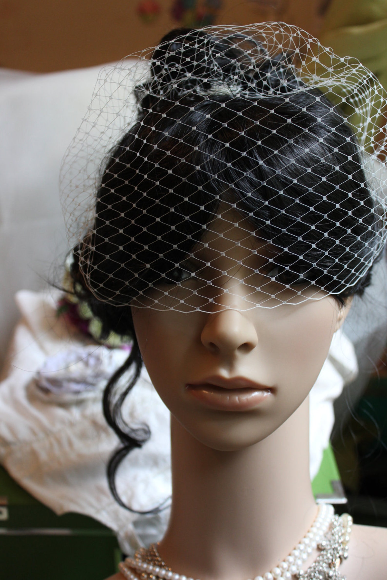 WEDDING VEIL A Blusher Bridal Veil in 9 Russian Veiling Etsy