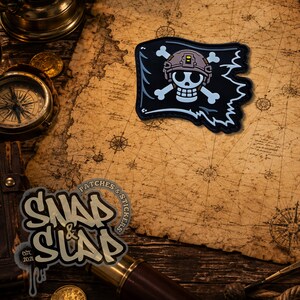 Tactical Anime Pirate Flag PVC Morale Patch Operator Skull Hook & Loop Patch