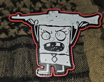 Battle Bob Tactical Patch - Humorous Doodle Character (3x2.5 inches)
