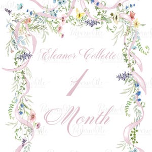 Cartes étape importante pour bébé fille fleurs sauvages