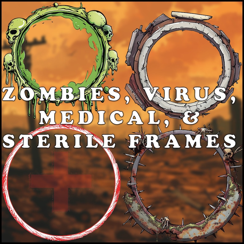31 Zombie Apocalypse TTRPG Token Frames for Vtts - Etsy