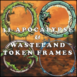 31 Zombie Apocalypse TTRPG Token Frames for VTTs