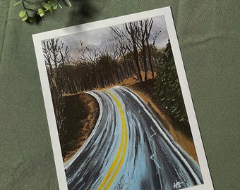 River Road - Art Print - Signed by Harley S. Bristow - Unframed - Winter Theme