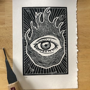 Revealed Lino Block Print