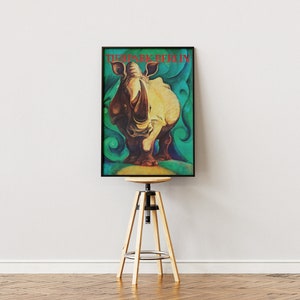 Poster originale dello zoo "Rhino" | Zoo di Berlino | Rarità esclusive 1969 | Dagli archivi dello zoo | DIN A1 59,4×84,1 centimetri