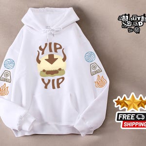 Moletom com capuz unissex Airbender Design | Moletom com estampa de letras | Manga longa folgada | Uso diário confortável