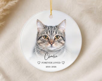 パーソナライズされたペットメモリアル写真オーナメント、カスタム犬または猫の喪失記念品、愛を込めたペットの思い出の贈り物、ペットの思い出のオーナメント