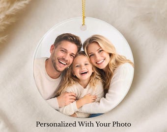 パーソナライズされた写真オーナメント、カスタム家族の記念品、カスタム写真オーナメント、家族用クリスマスオーナメント
