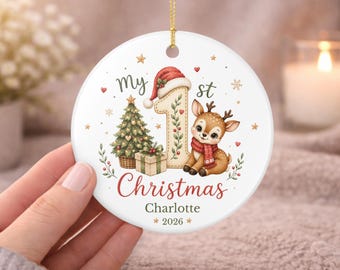 Personalized Baby's First Christmas Ornament, Custom Baby Name Ornament, My 1st Christmas Keepsake, New Baby Gift, Nursery Decor