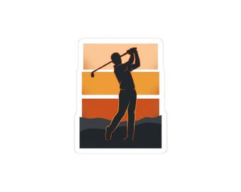 Naklejka Retro Golfer Sunset | Golf, Weekend, Bogey Vibes