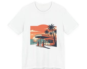 Koszulka Beachside Retro Diner Sunset | Emerytura, życie na plaży