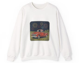 Bluza z motywem ciężarówki w stylu retro | 4 lipca, inspirowana wiarą, styl retro amerykański