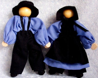 Mini 5" Clothespin Amish Dolls PDF Pattern