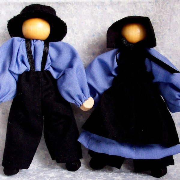 Mini 5" Clothespin Amish Dolls PDF Pattern