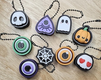 Halloween Fidget Clicker Keychain: 3D Printed Skull, Ghost, Pumpkin