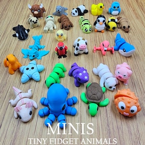 Minis, Articulated Fidget Toys – Pick Your Creatures by Number | Critters, Pocket Pets, Desk Buddies, Party Favors