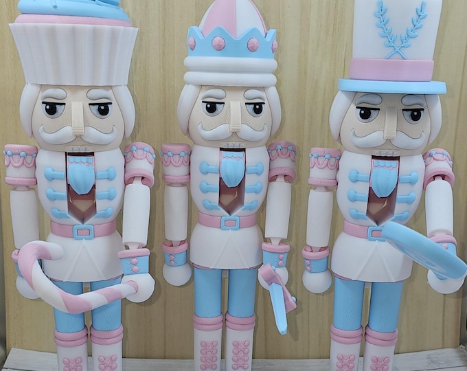 Featured listing image: Candyland Nutcracker Figurine | Pastel Christmas Decor with Accessories