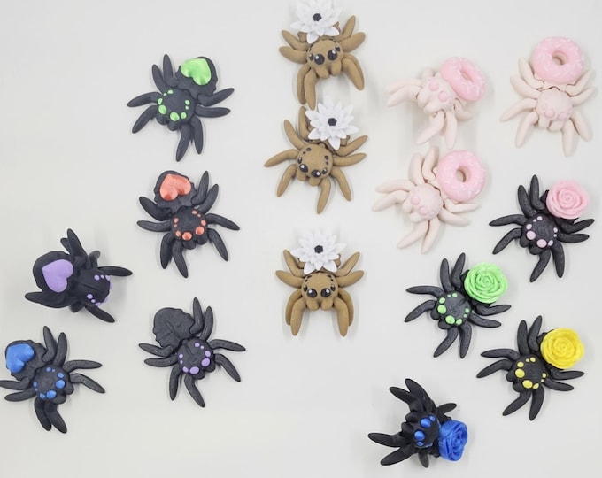 Featured listing image: Tiny Spiders Articulated Mini Spider 3D printed