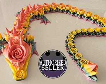 3D Printed Rose Articulated Dragon – Flexi Fidget Toy by Cinderwing3D