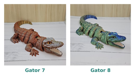 Articulating Alligator 3D Printed Model Raki Box Design Glass Eyes