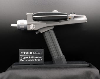 Phaser inspiré de Star Trek TOS - Trois couleurs disponibles - Poignée bronze améliorée