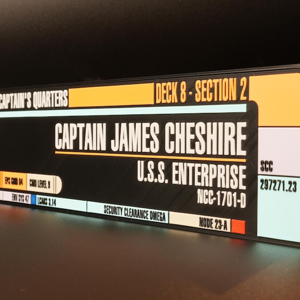 LCARS-Style Personalized Sign - Star Trek Inspired - Custom Nameplate Wall Decor