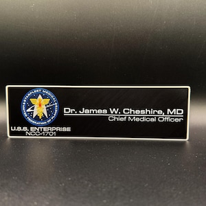 Personalized Star Trek Sign: Starfleet Medical Nameplate, USS Enterprise