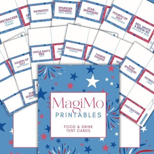Star Spled Essen & Trinken Zelt Karten - MagiMo Exclusive Printable [Digitale Datei]