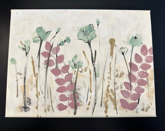 Hand Painted Wildflower Canvas Art (9” x 12”
