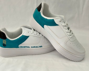 Hand-Painted Coastal Carolina Chanticleers Sneakers, Women's Size 8