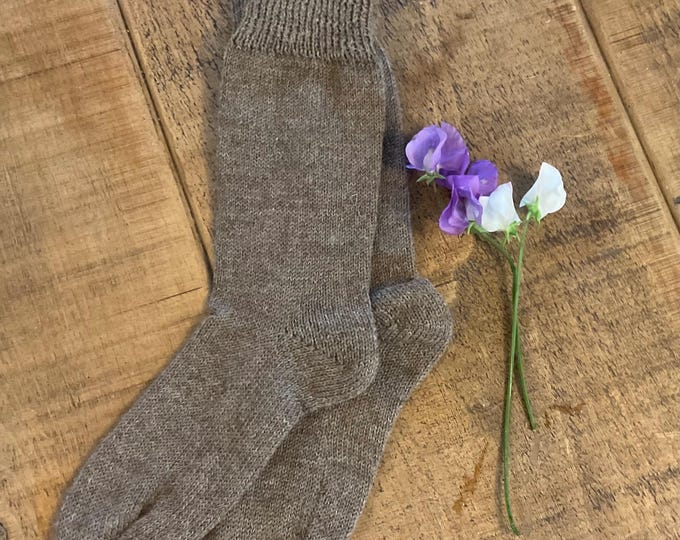 100% Alpaca Mens  Walking Socks. Longer Length. Large Sizes . Soft Warm Breathable  Hypoallergenic