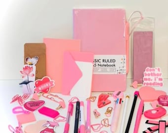 PINK- Writing/Journal/Stationery Bundle Box with matching accessories