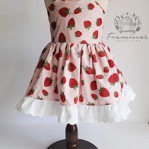 Strawberry dress, Strawberry little girl dress, Strawberry birthday girl dress, Strawberry birthday, summer dress, summer toodler dress