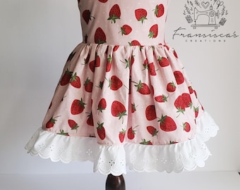 Strawberry dress, Strawberry little girl dress, Strawberry birthday girl dress, Strawberry birthday, summer dress, summer toodler dress