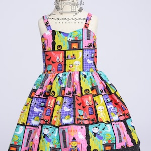 Girls Halloween Dress, Monster house Halloween Dress, monsters Halloween Dress, dress, Witch Dress, Monsters Halloween Dress