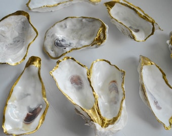 Plato para anillos de concha de ostra natural, soporte para anillos, cuenco para anillos