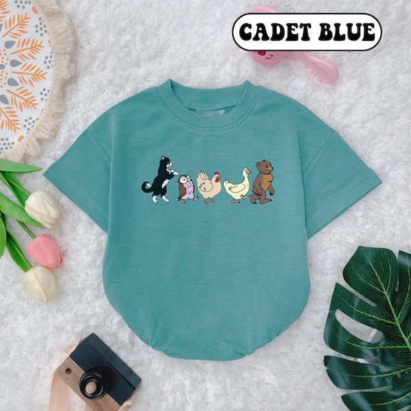 Funny Animals Baby Romper, Cute Animals Baby Bodysuit, Short Sleeve Bubble Romper, Baby Shower Gift, Hiking, Adventurer, Cute Kids Shirt