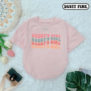Daddy&#39;s Girl Baby Short Sleeve Bubble Romper, Wavy Daddy&#39;s Girl, Father&#39;s Day Gift For Daughter, Gifts For New Dad, Baby shower Gift