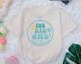 The Big One Baby Romper: Surf 1st Birthday, Handmade