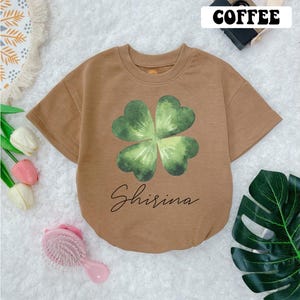 Custom Name Shamrock bubble Romper, Lucky Shamrock, St Patricks Day Clover baby Romper, Lucky Charm Baby Outfits, Irish Patrick&#39;s Day Gift