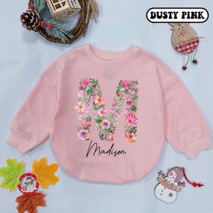 Personalized Name Girl Bubble Romper, Flowers Baby, Wildflower Baby Bodysuit,  Newborn clothes, Baby girl outfits, Baby Shower Gift Girls